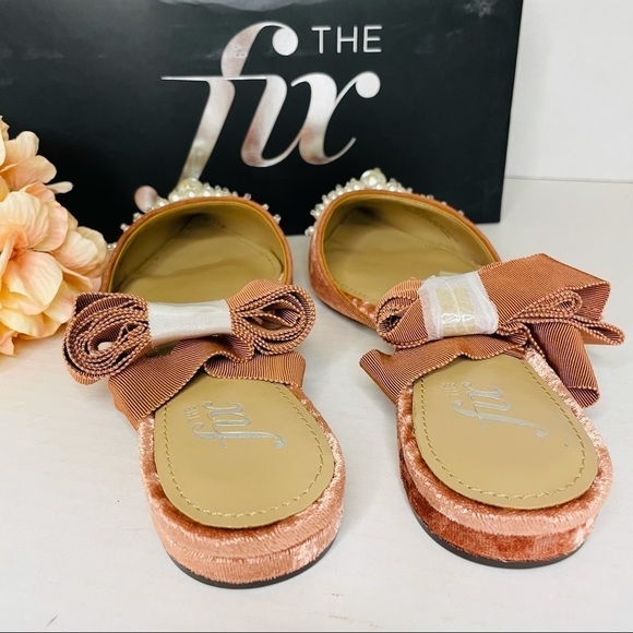 The Fix Women's Porter Pointed Toe Ankle Wrap Flat Slide Pearls Sorbet - Picture 5 of 10